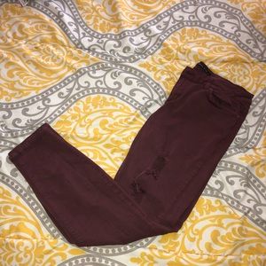 Burgundy Jeans